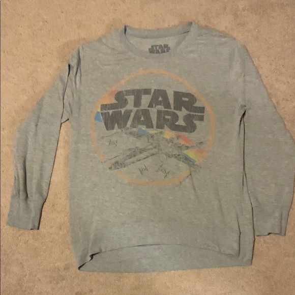 Star Wars Tops - Star Wars Grey Adult Long Sleeve Shirt